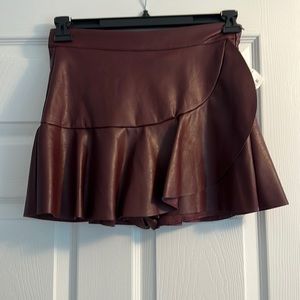 Dark Purple leather skort
